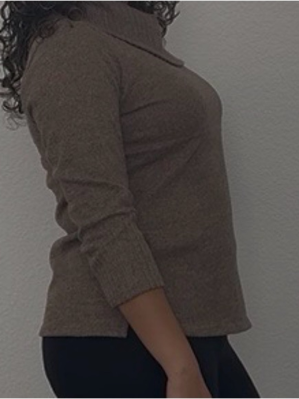 Light Brown Cowl Neck Sweater - Picture 5 of 5